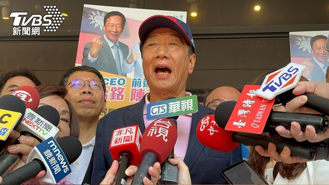 郭台銘強調自己拚經濟比賴清德有優勢。（圖／林炫均攝）