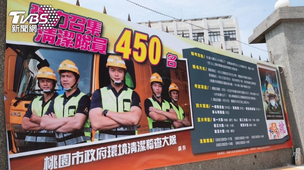 歷年最多人! 桃市清潔隊招考450人 今起受理報名