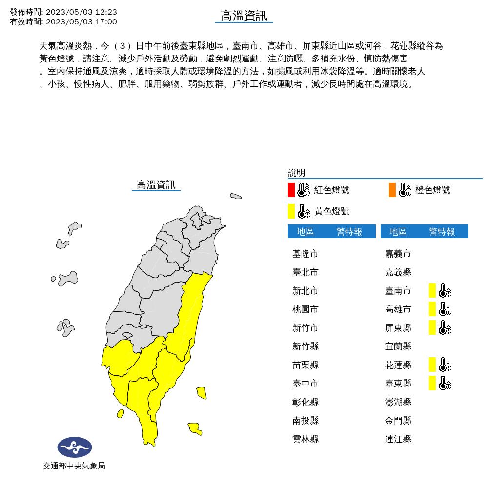 高溫資訊。(圖/氣象局)