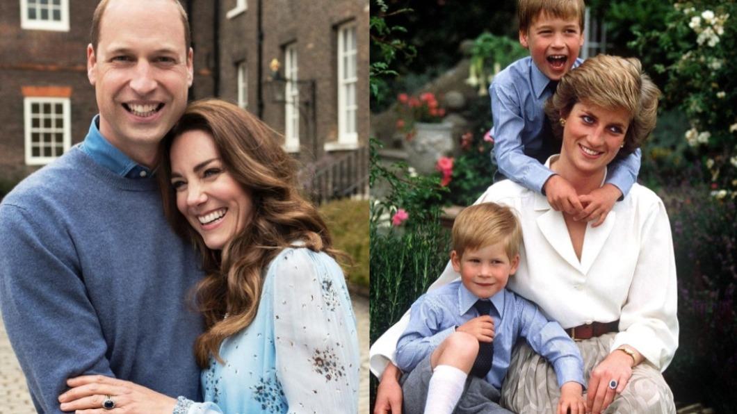 威廉王子首度曝光婚戒背後意涵。(圖/翻攝自@princeandprincessofwales、@lady.diana._ IG)