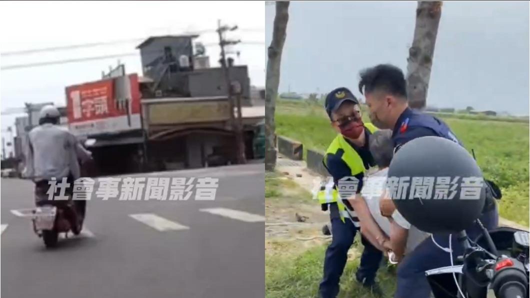 洪男酒駕蛇行。(圖/翻攝自社會事影音)