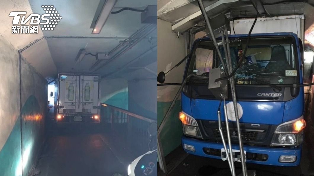 越開路越窄!小貨車誤闖機車專用地下道 耗1小時才脫困