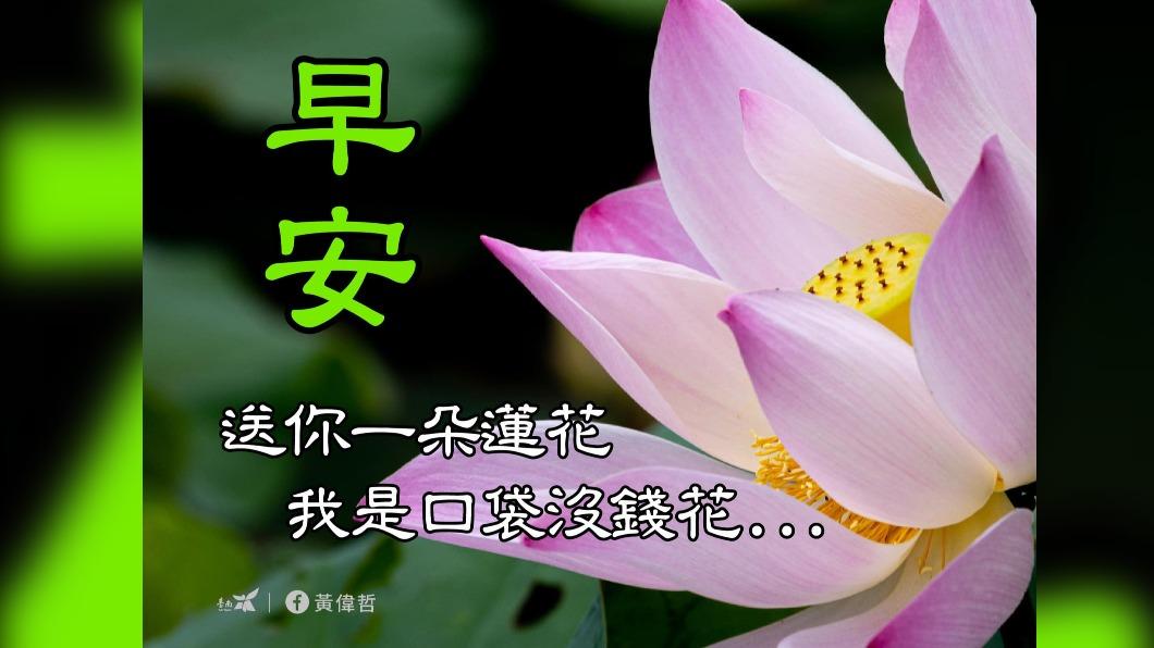 長輩圖被配上幽默文字。(圖/翻攝自黃偉哲臉書)