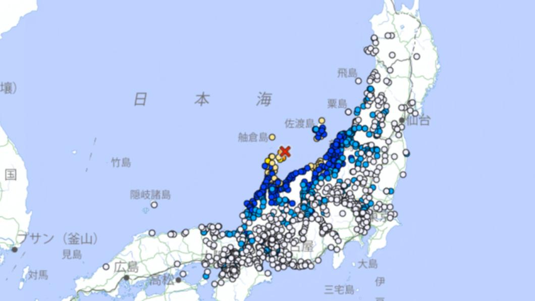 日本石川縣5日下午14時42分發生規模6.3地震。(圖/翻攝自日本氣象廳)