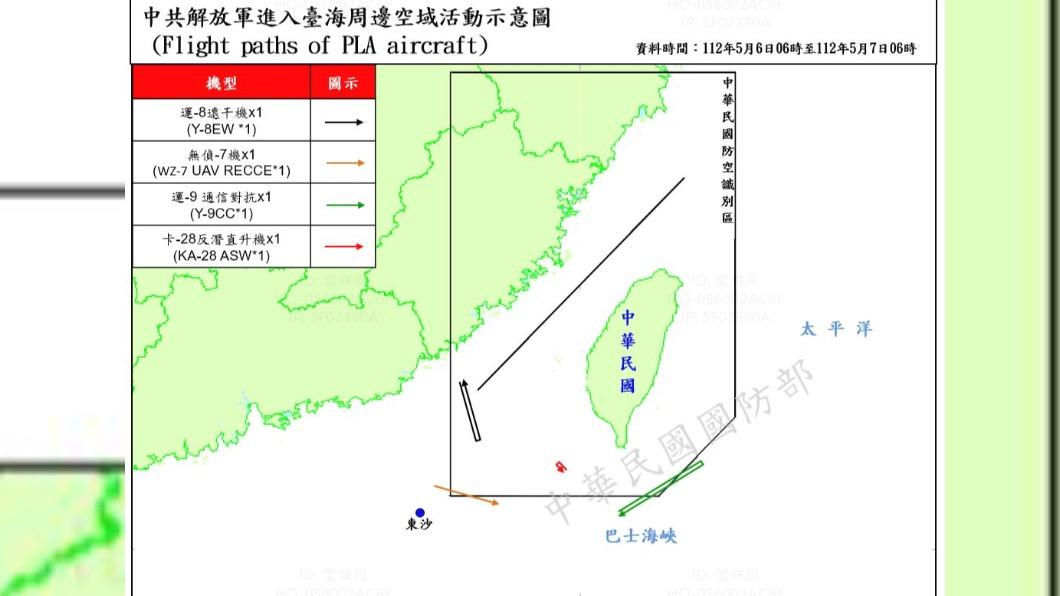 共機再度擾台。（圖／國防部提供）