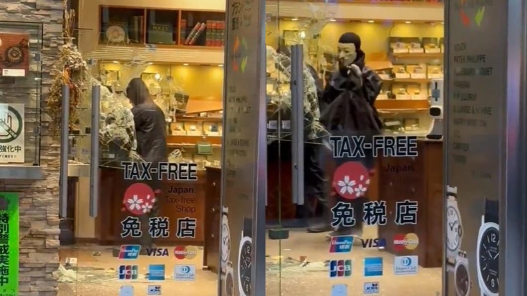 銀座精品店遭搶！面具怪客「狂掃上億名錶」　恐怖砸店畫面曝