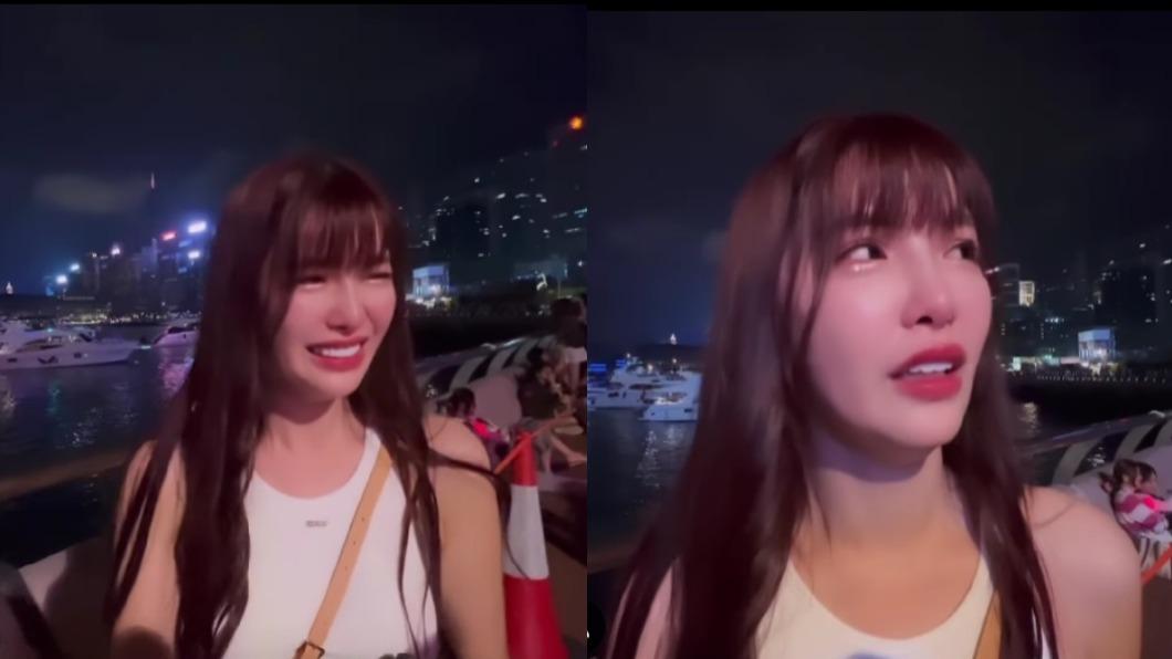 李恩菲在場外聽周董的〈說好的幸福呢〉激動落淚,讓同行友人超傻眼。(圖/翻攝自李恩菲IG)
