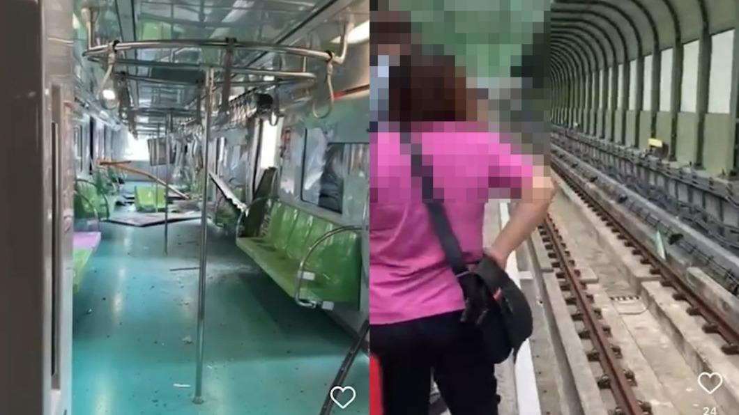中捷遭吊臂爆擊!女網友父遭砸驚恐直播 乘客走高軌道疏散