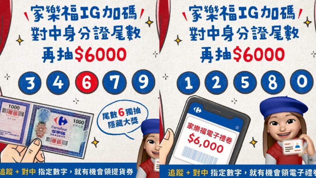 只要身分證尾數有中任一數字，都可去家樂福IG貼文下留言。（圖／翻攝自@carrefourtaiwan IG）