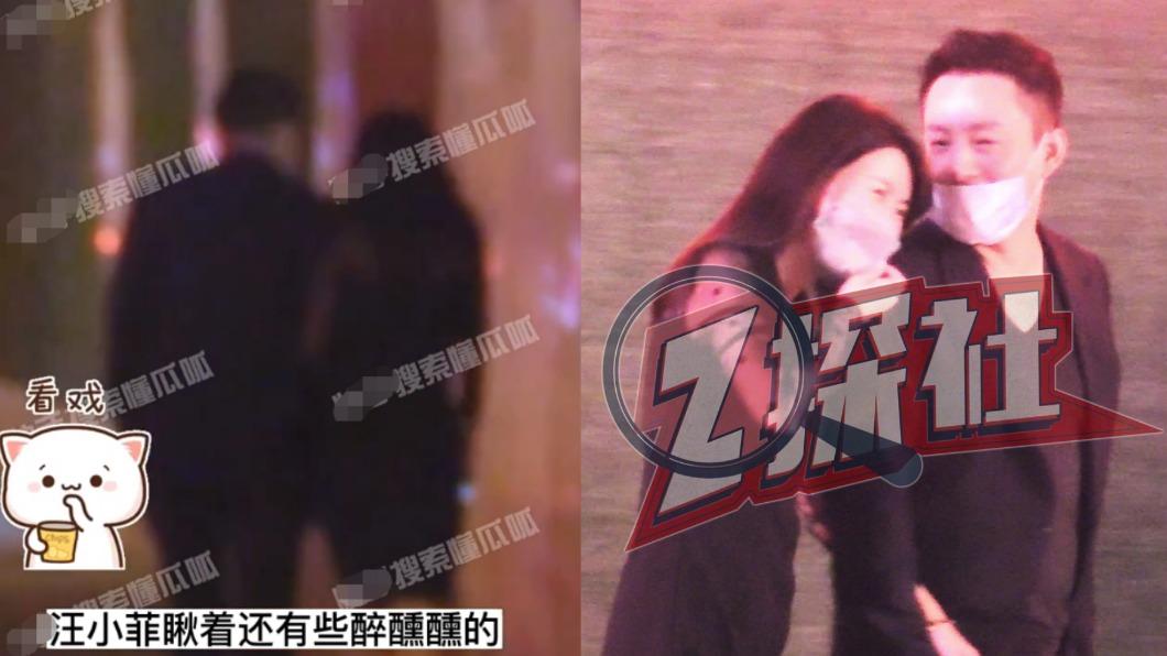 汪小菲深夜被拍到與美女手牽手、貼身逛街。(圖/翻攝自微博)