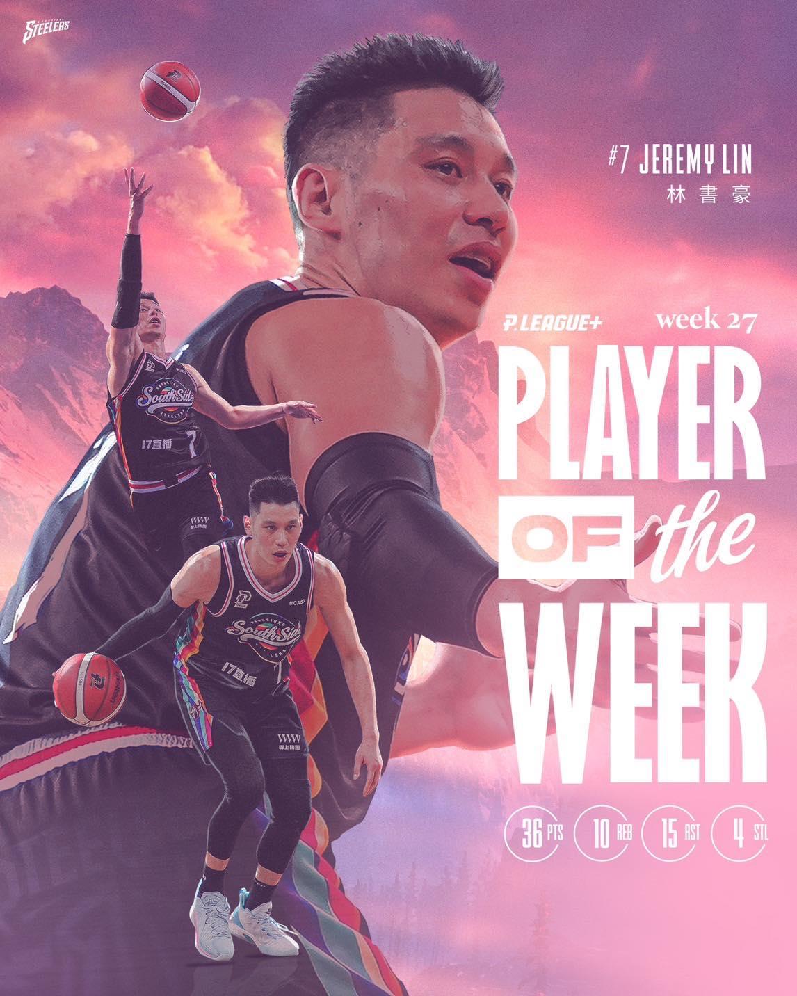 林書豪連六週奪得單週MVP。(圖/球團提供)