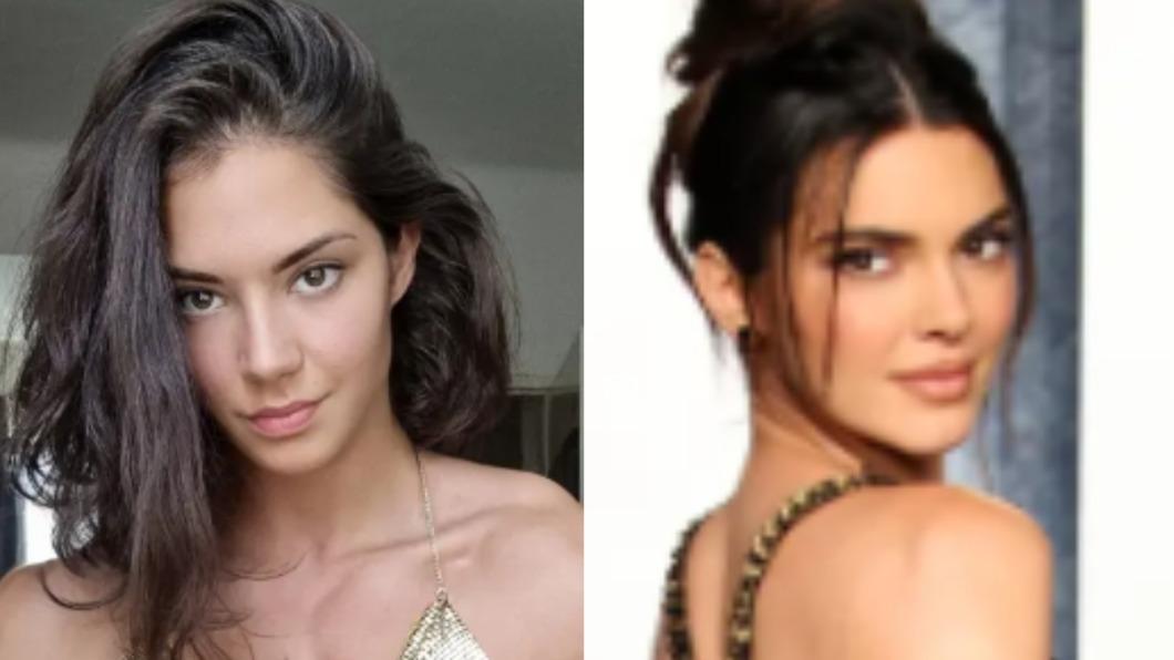 加拉甘撞臉美國名模珍娜(Kendall Jenner)。(圖/翻攝自《紐約郵報》)