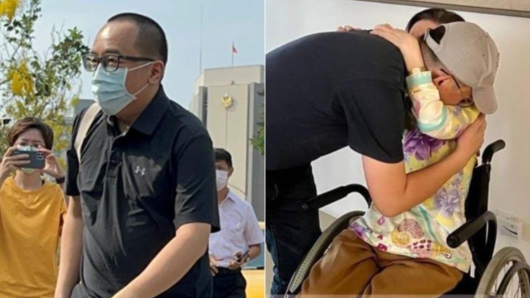 陳致中今日入監，出發前緊緊擁抱母親。（圖／TVBS、翻攝自陳水扁臉書）