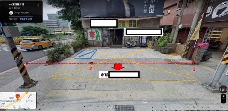紅色虛線內為公有地。(圖/翻攝自新北市養工處)