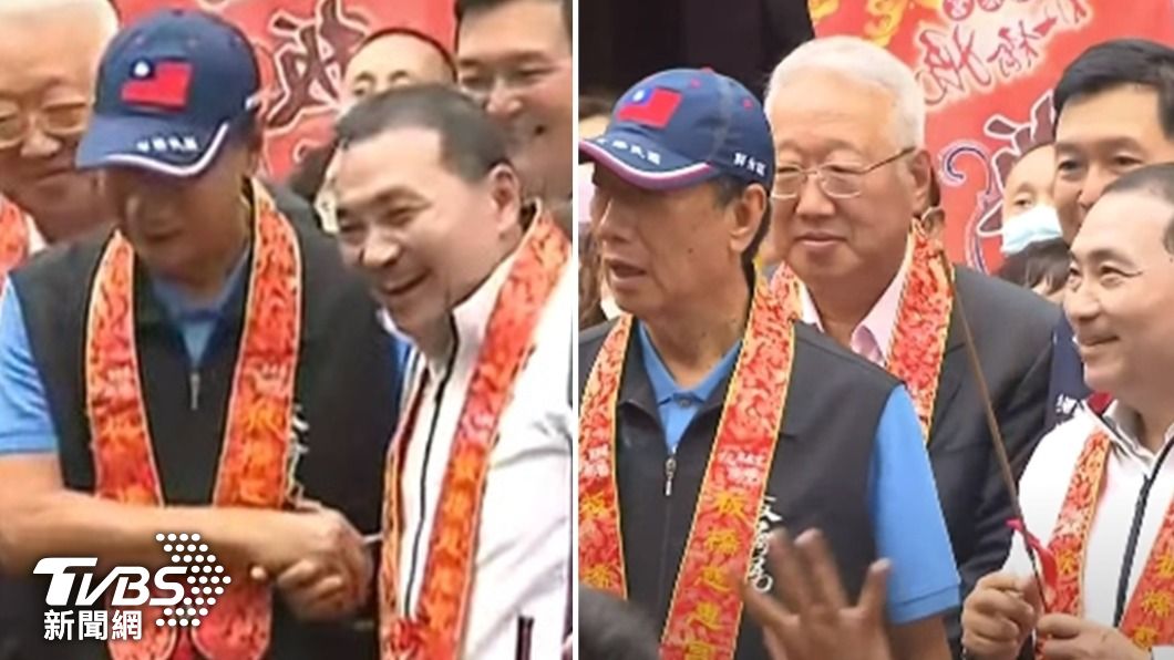 鴻海創辦人郭台銘和新北市長侯友宜罕見同框。(圖/TVBS)
