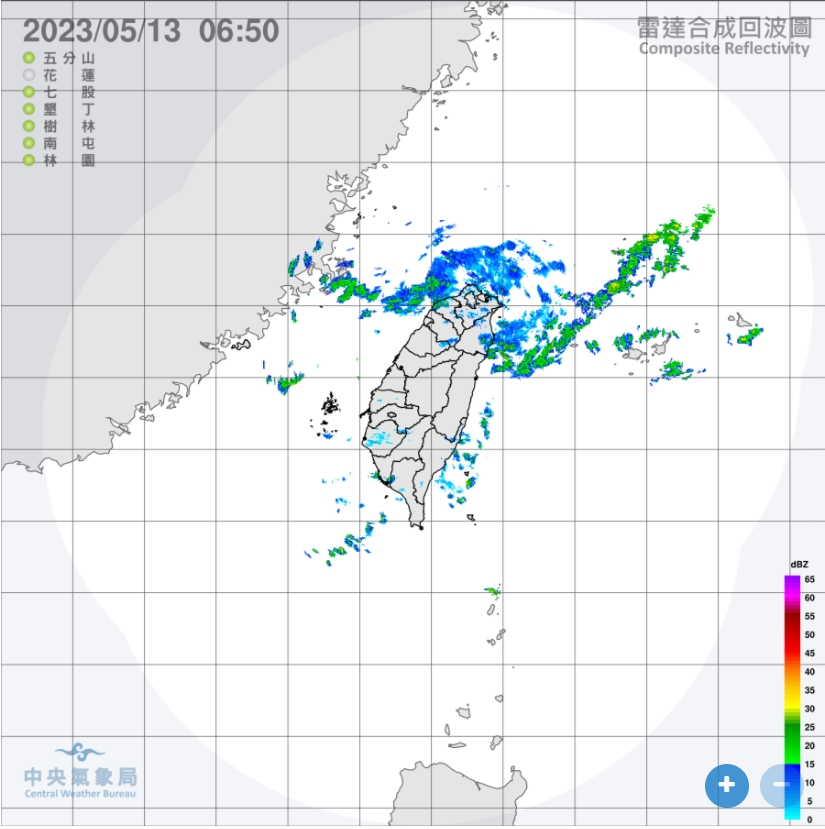中部以北、東半部有局部短暫雨。（圖／中央氣象局）