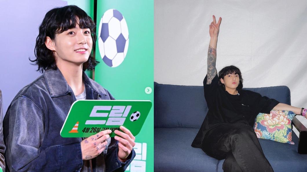 柾國當初以短捲髮首次亮相時,就被網友推想可能被誤認為女生。(圖/翻攝自田柾國IG)