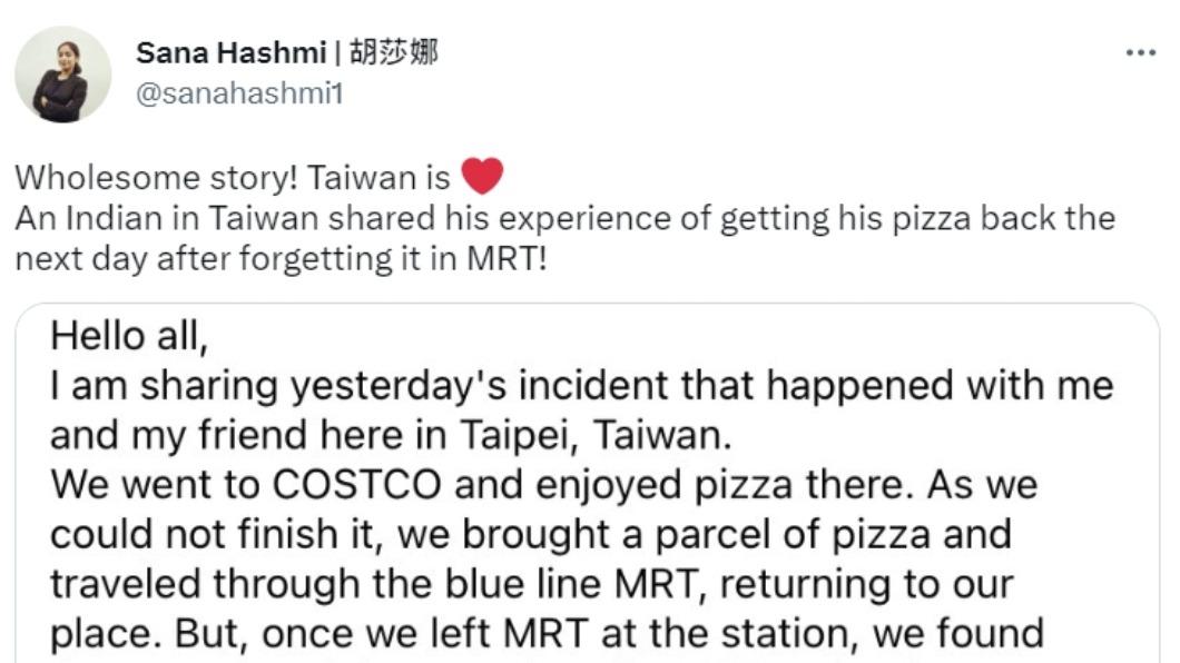 胡莎娜分享整起事件。(圖/翻攝自胡莎娜推特)