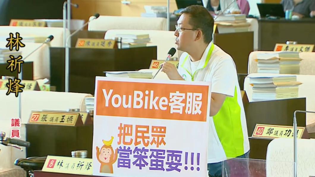 有民眾因借還車來回奔波，批YouBike客服把民眾當笨蛋耍。（圖／翻攝自台中市議會YouTube）