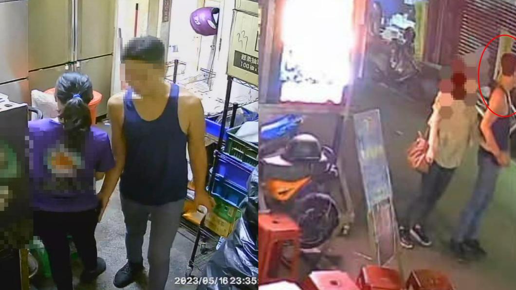 男客人是和女伴一起來用餐，卻趁機搭訕女店員。