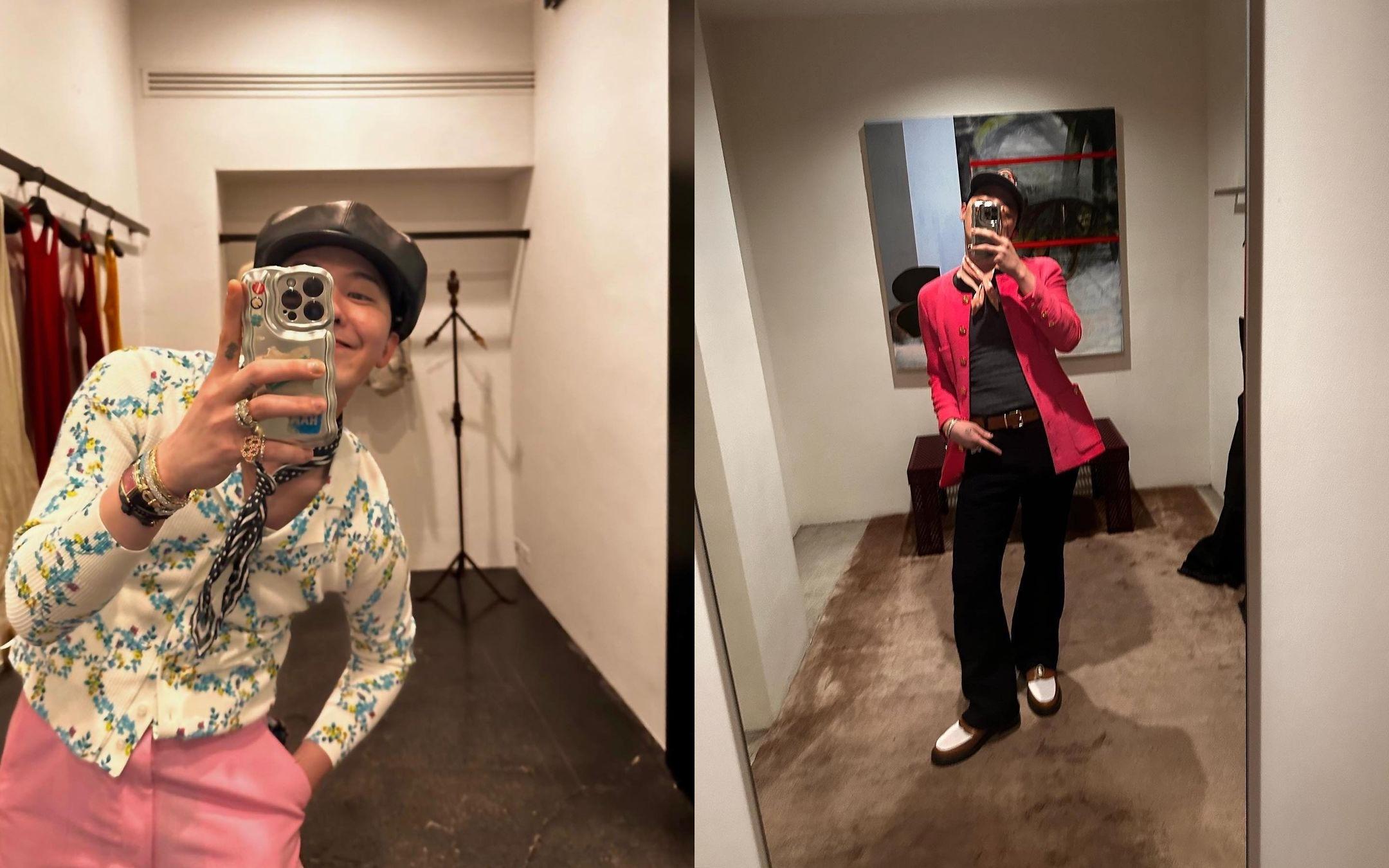 GD其他張的穿搭照中看起來頗為俏皮。(圖/翻攝自GD IG)