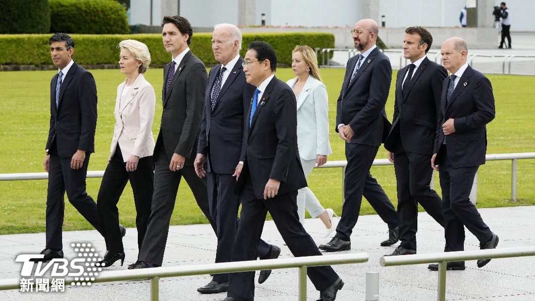G7成員國領導人齊聚日本廣島。(圖/達志影像路透社)