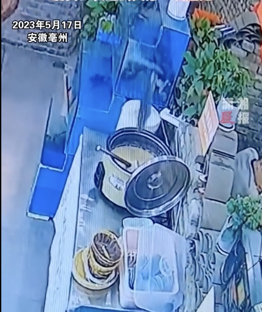 魚從大魚缸中躍起,下秒卻掉進鍋中。(圖/翻攝自瀟湘晨報微博)