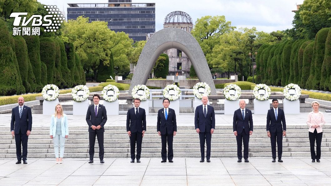 G7領袖19日參觀原爆資料館。（圖／達志影像美聯社）