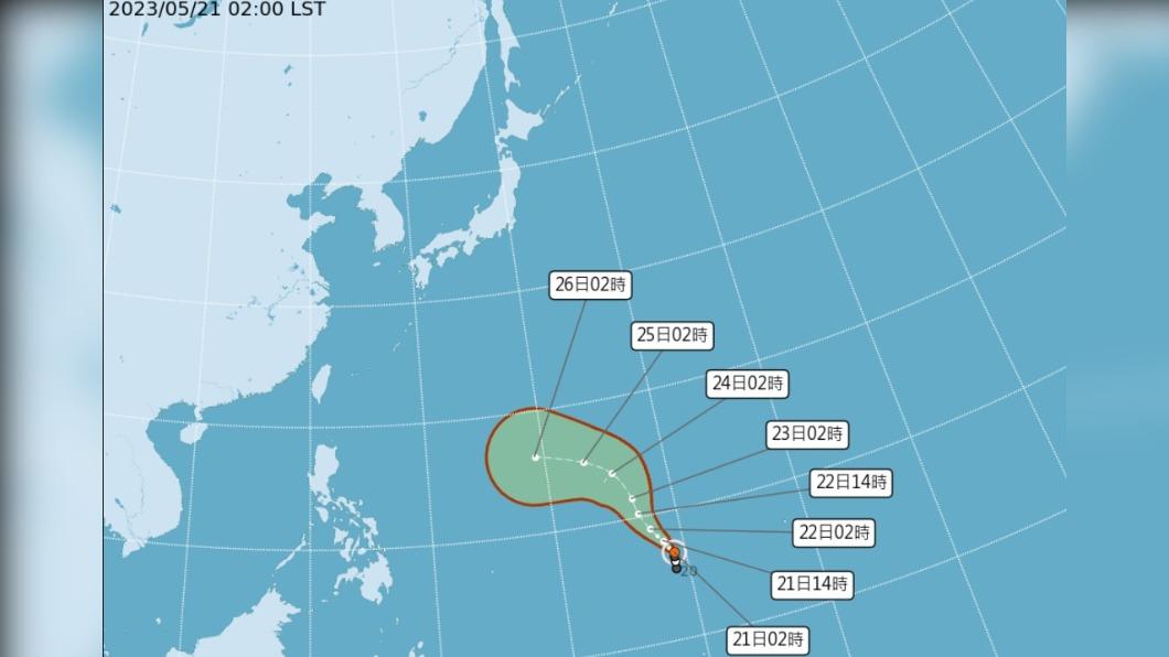 輕颱「瑪娃」路徑預報。(圖/中央氣象局)