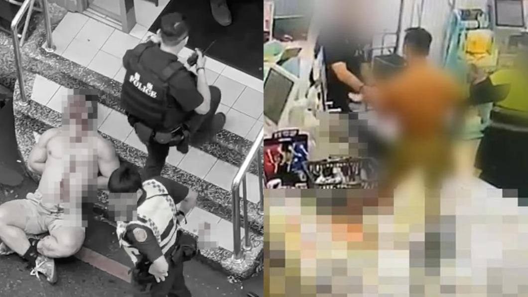 朱男挨12下警棍，錄影者還原現場。（圖／翻攝自爆料公社臉書）