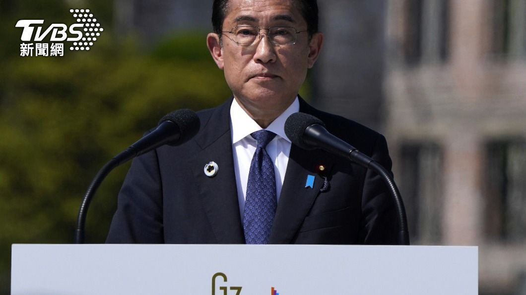 日本首相岸田文雄舉行記者會。（圖／達志影像美聯社）