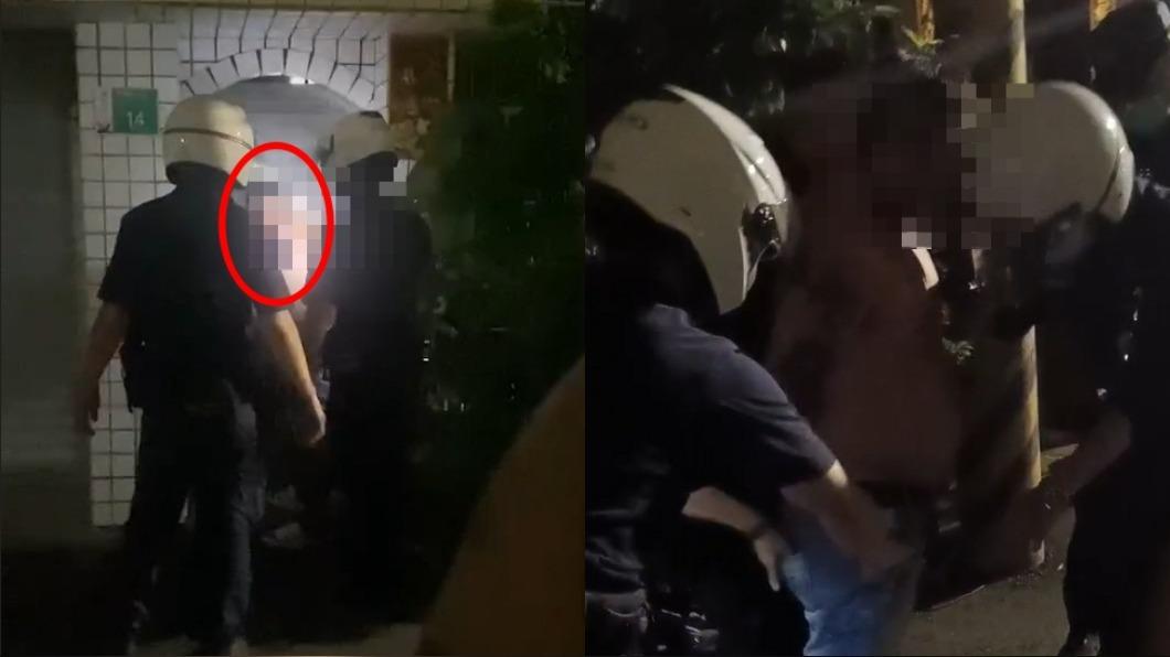溫男遭員警包圍。(圖/民眾提供)