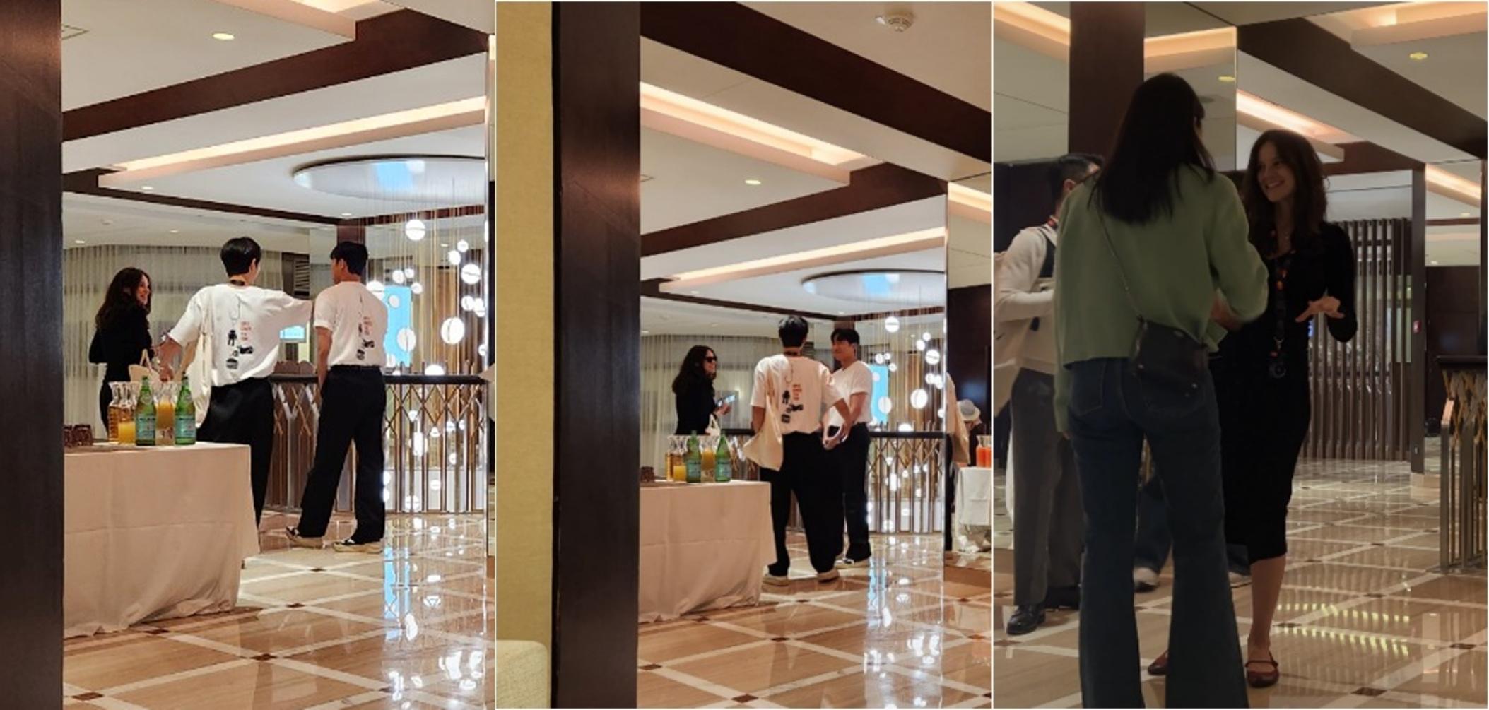 凱蒂臨盆在即,不過還是跟宋仲基一起飛往坎城。(圖/翻攝自YTN)