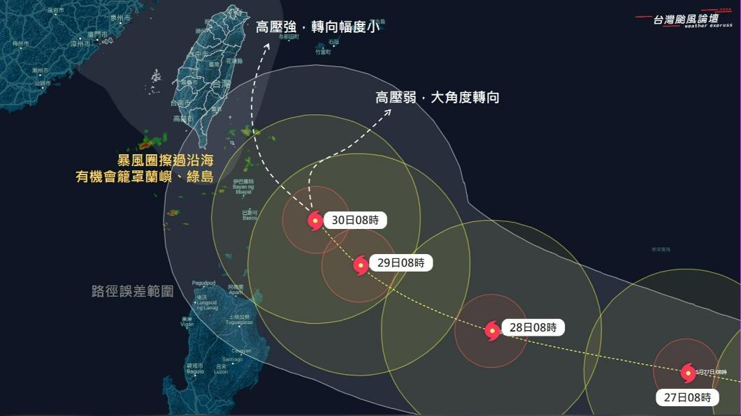 瑪娃又變強颱!不管怎麼走這7區100%下雨 西部超乾熱