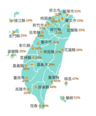 各地區暴風圈侵襲機率。(圖/中央氣象局)