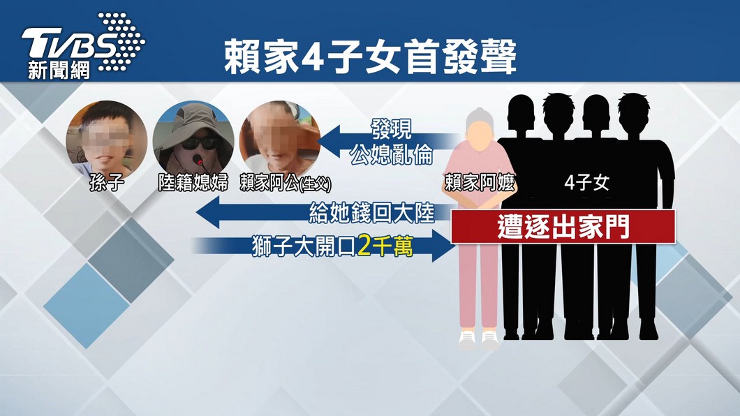 賴家人發表聲明揭露賴母擁有多項竊盜前科,並控訴對方是「亂倫小三」。(圖/TVBS)