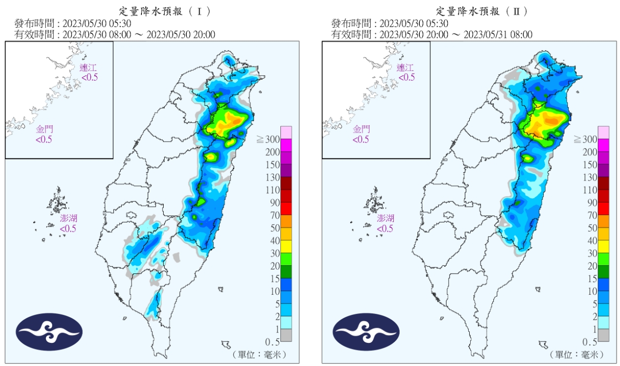 全台降雨預報。(圖/中央氣象局)