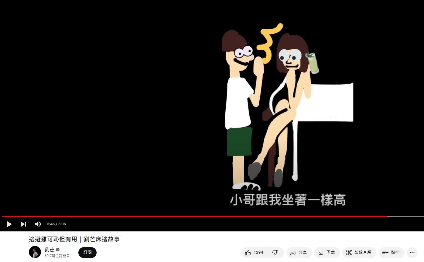 劉芒拍片嘲笑男網友。(翻攝自劉芒YouTube)