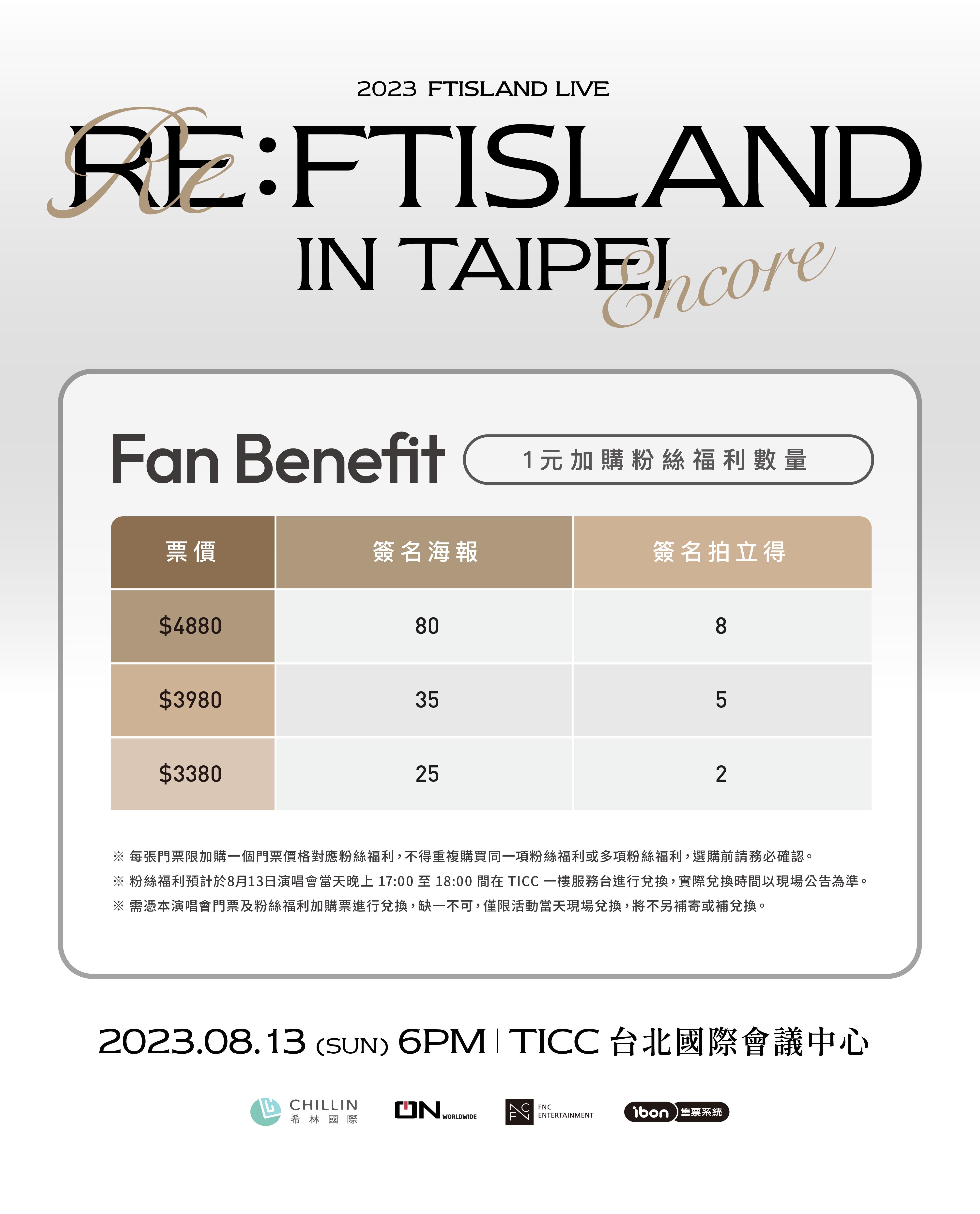 FTISLAND本次安可演唱會的1元加購福利出爐。(圖/希林國際提供)