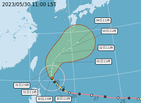 颱風路徑圖。（圖／氣象局）