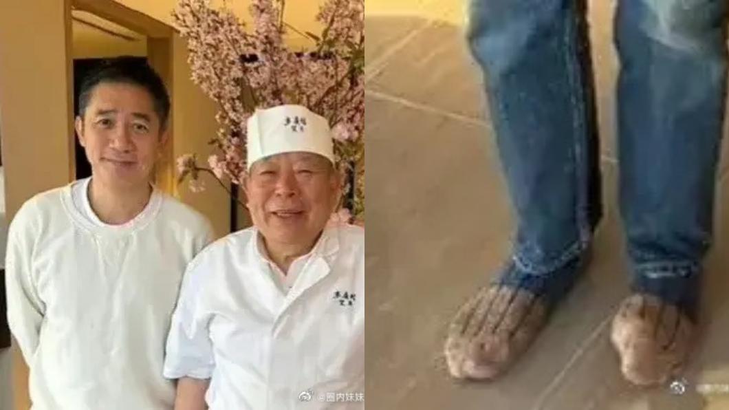 梁朝偉腳趾呈現不規則彎曲。（圖／翻攝自微博圈內妹妹）