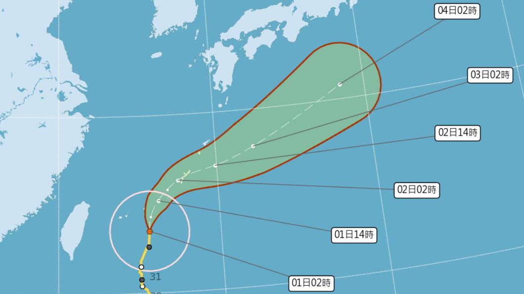 今(1)日白天仍受颱風外圍環流影響。(圖/氣象局提供)