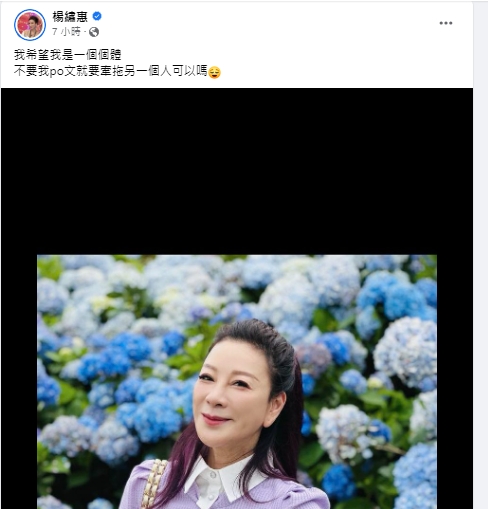 楊繡惠無奈發聲。（圖／翻攝自楊繡惠臉書）