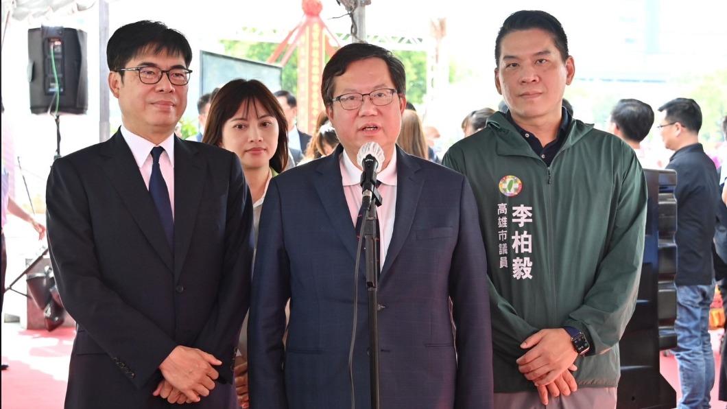 行政院副院長鄭文燦今上午出席「光寶科技高雄聯合營運中心二期工程開工動土典禮」。（圖/政院提供）