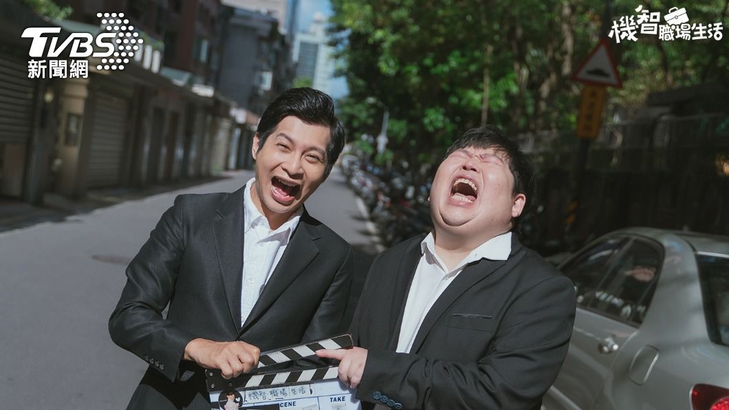 逸祥(左)、山豬透露愛上拍戲的感覺。(圖/TVBS)
