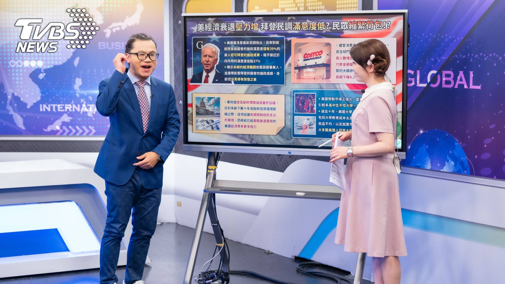 分析師謝晨彥於《金臨天下》以美國好市多為例,討論全球兩大經濟體未來發展。(圖/TVBS提供)