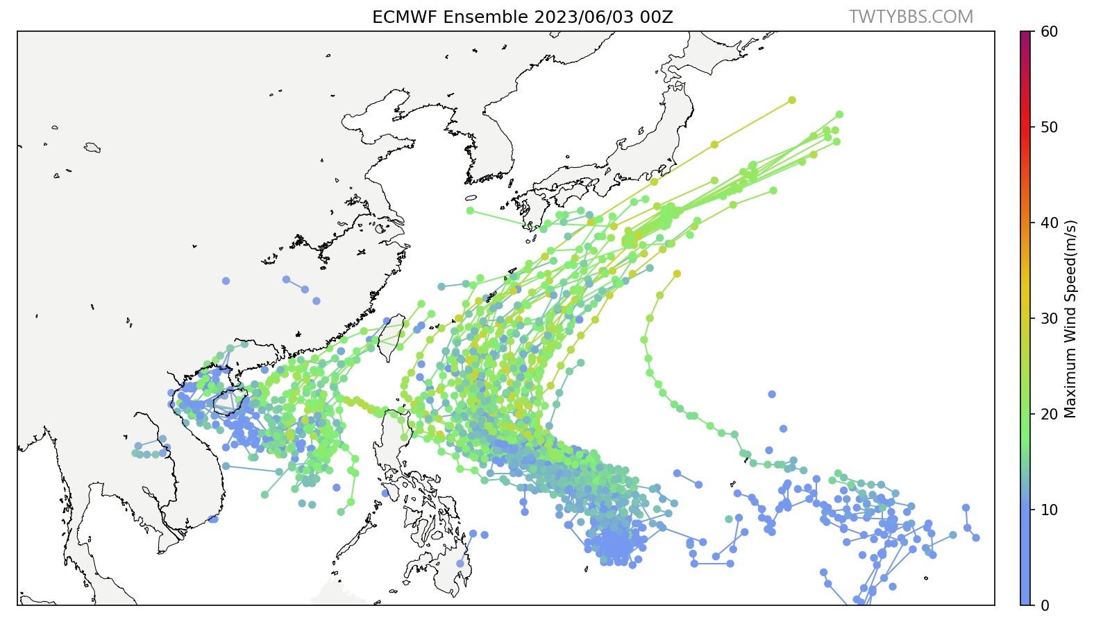 氣象粉專表示，台灣偏濕、多雨的訊號相當明顯。（圖／翻攝自台灣颱風論壇｜天氣特急臉書） 