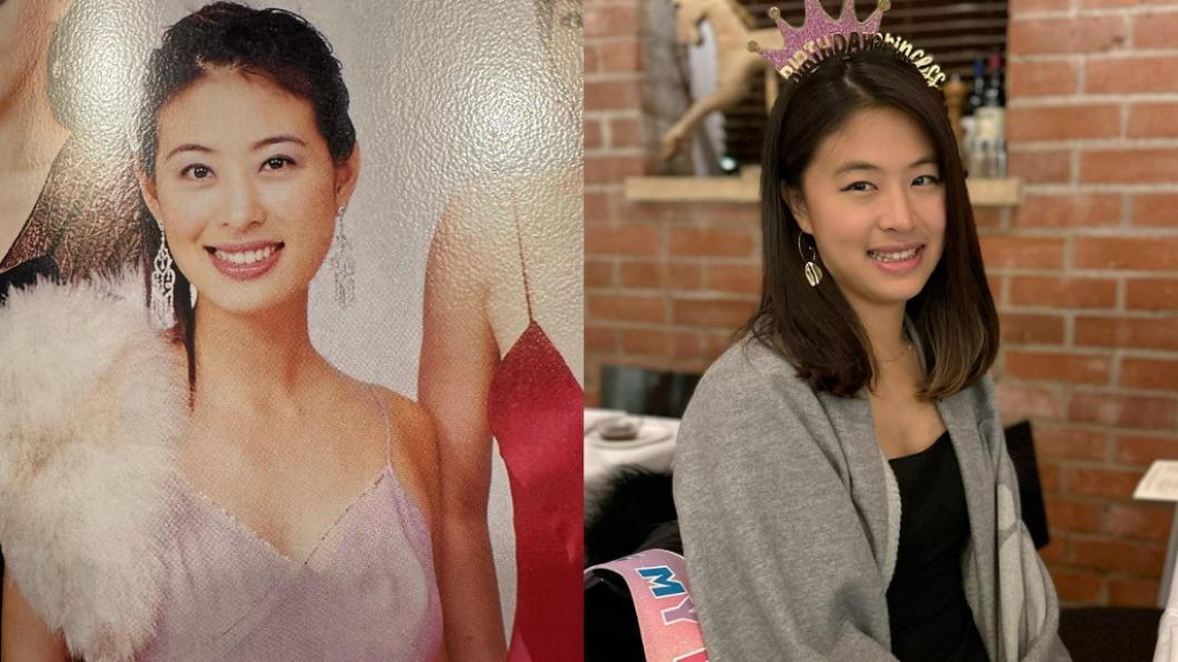 20年前的賈永婕(左)與大女兒安安(右)的模樣很像。(圖/翻攝自賈永婕臉書)