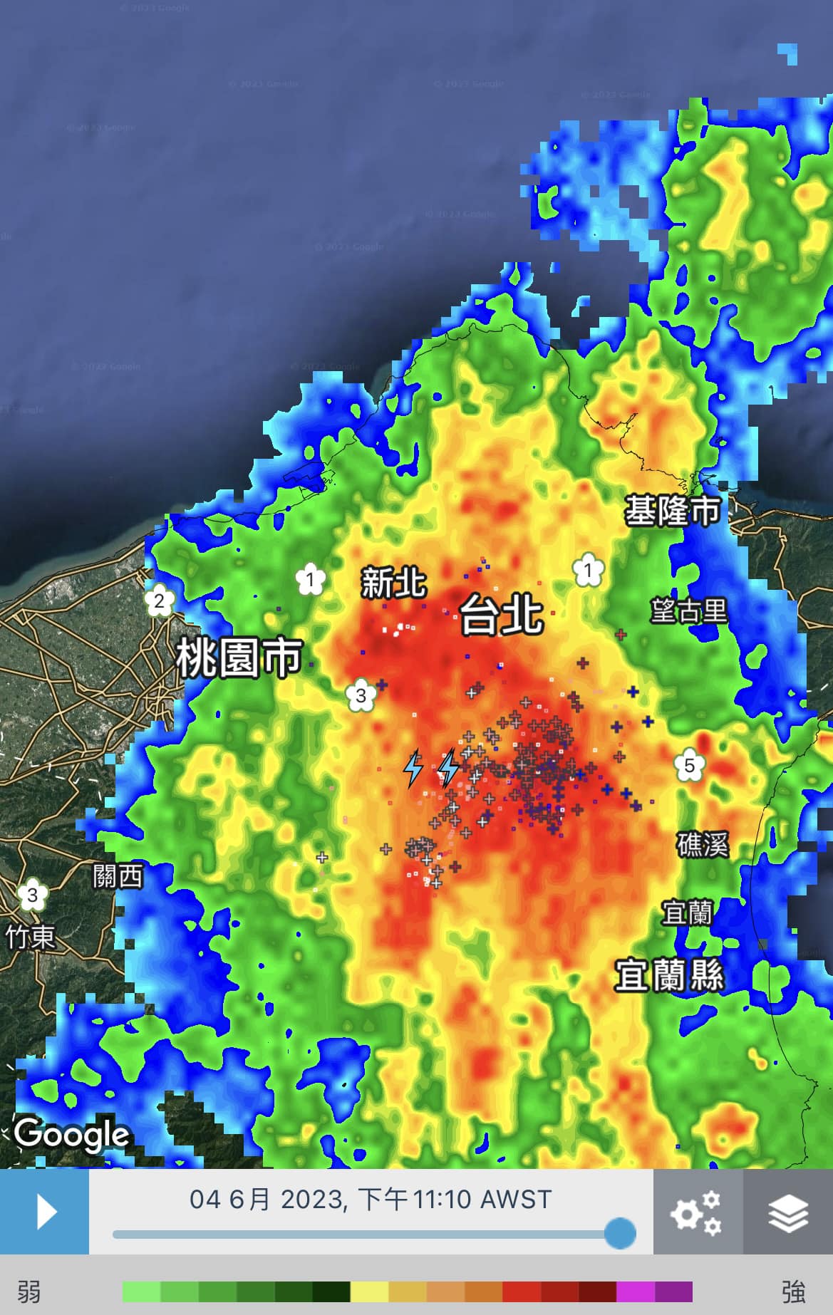 天氣風險表示這是好來勁的「午夜雷雨」。(圖/翻攝自天氣風險臉書粉專)