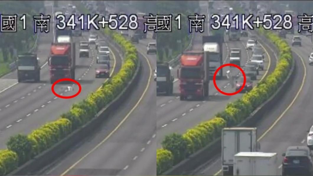 書桌「躺國道中線」來車連撞噴飛險釀禍 驚悚畫面曝
